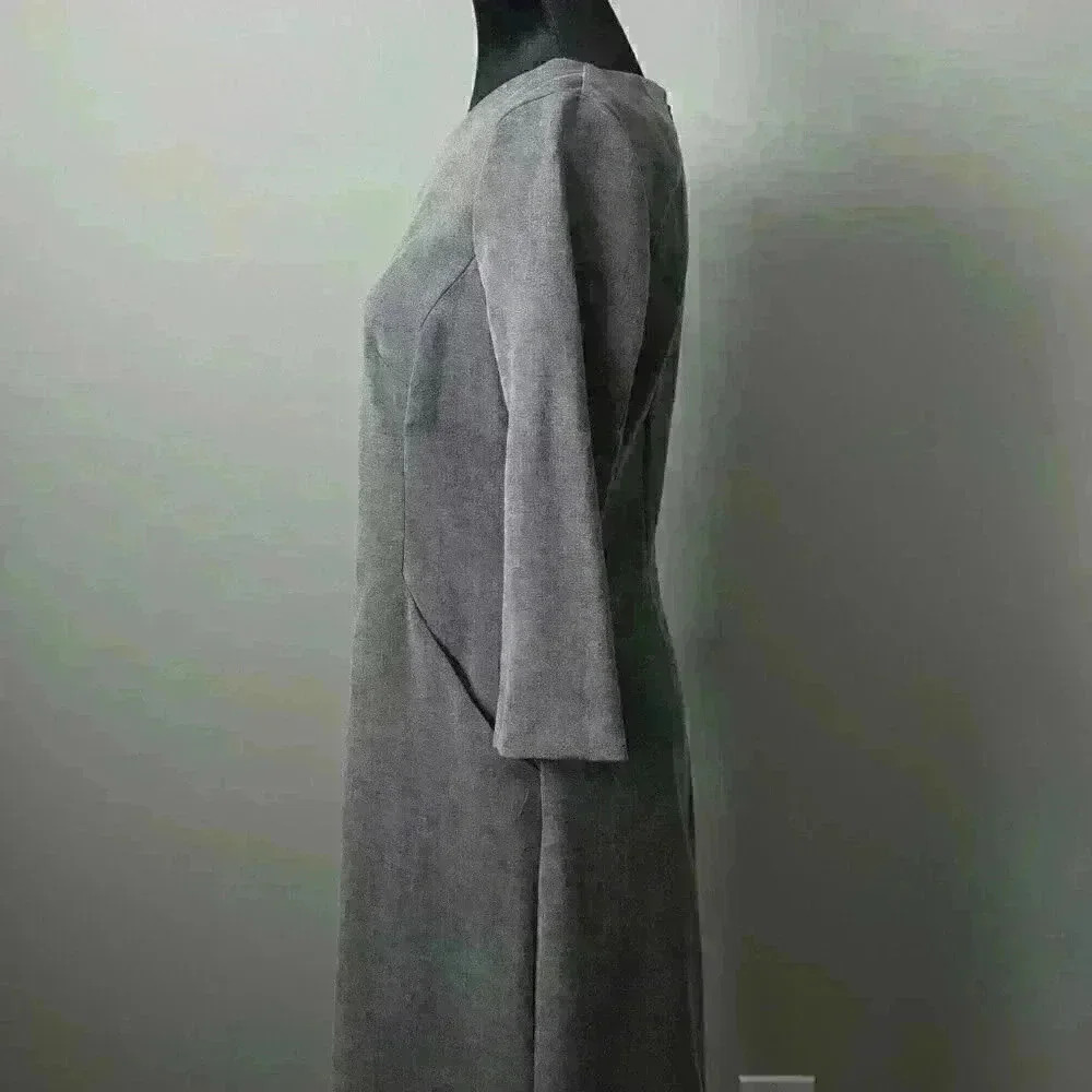 Gap Dress Gray 3/4 Sleeves Size 4, Zipper, Professional Preppy MadMen Style - Picture 5 of 8